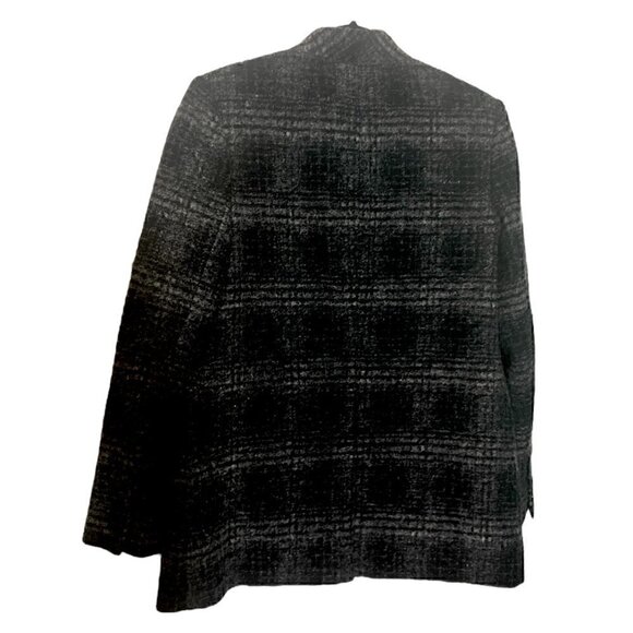Women's Y2K Banana Republic Black Gray Wool Blend Blazer Chic Style Jacket Sz 6 - Picture 2 of 11